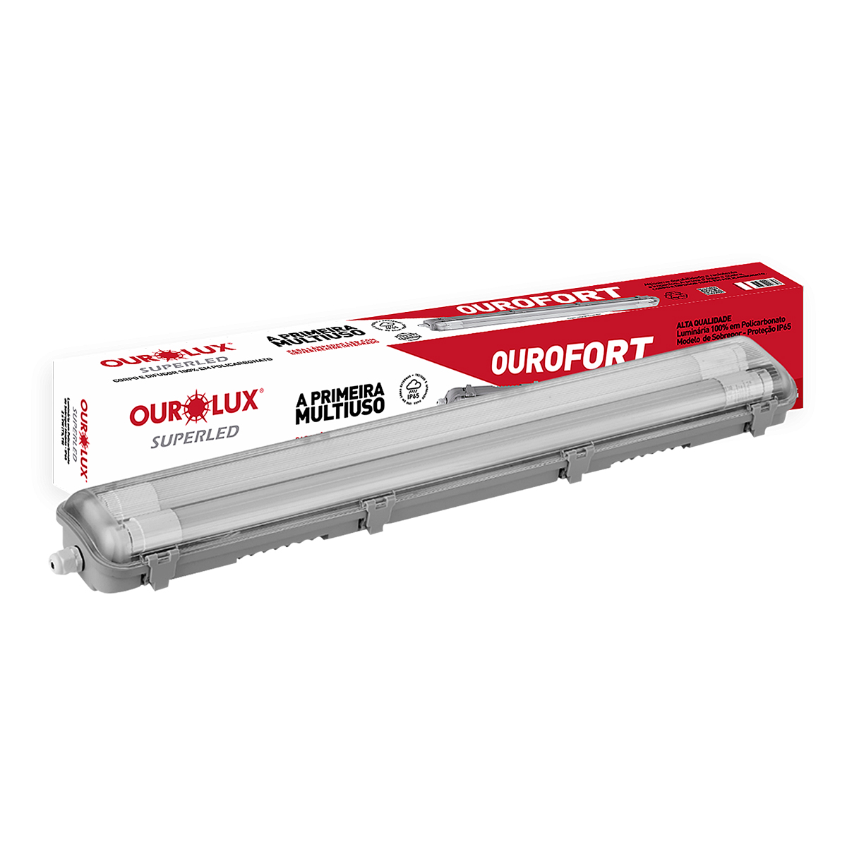 Luminária Led Para T5 E T8 2x9W IP65 Ourofort